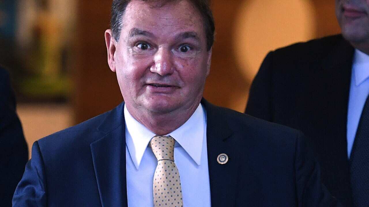 Paul Pisasale leaves the Brisbane police watch house