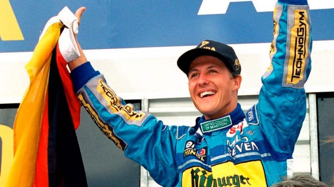 Beim GP von Australien in Adelaide wird Michael Schumacher 1994 zum ersten Mal mit Benetton Formel-1-Weltmeister.
