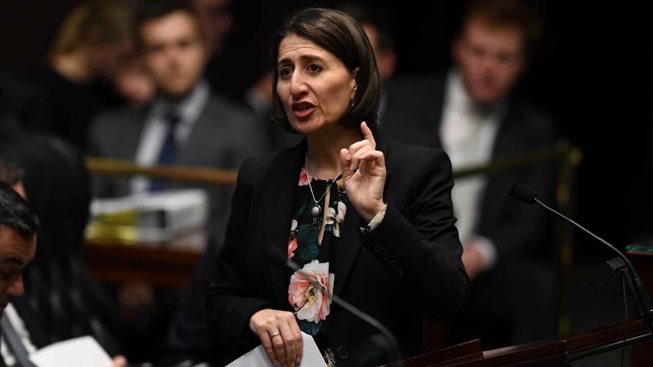 NSW Premier Gladys Berejiklian speaks during Question Time in the Legislative Assembly at New South Wales Parliament House in Sydney, Thursday, August 8, 2019. (AAP Image/Joel Carrett) NO ARCHIVING