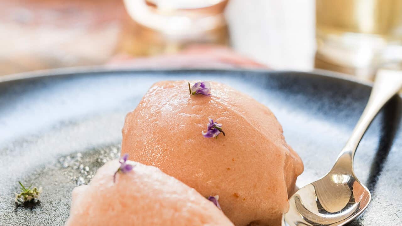 Quince sorbet