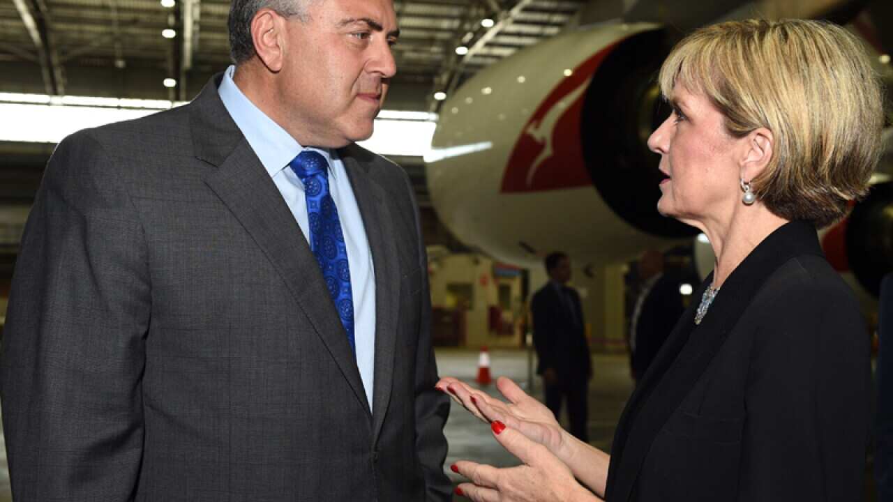 Julie Bishop (R) and Joe Hockey