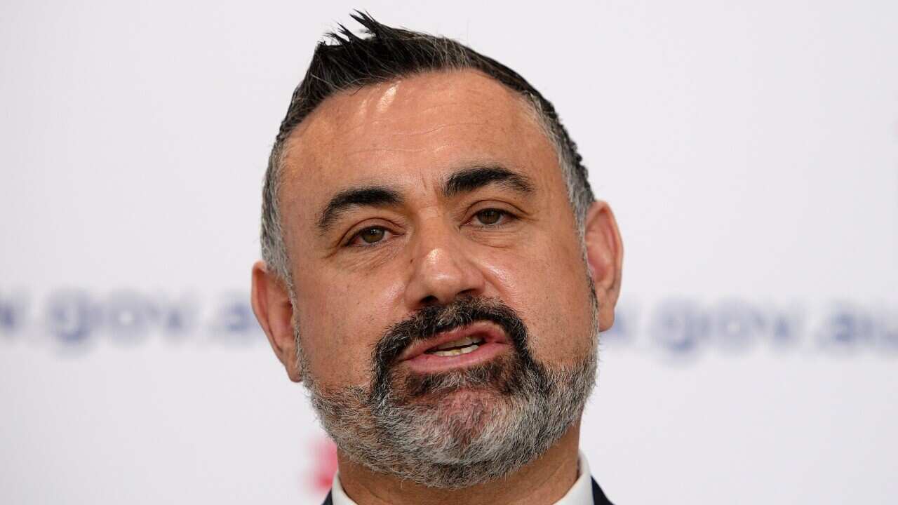 NSW Deputy Premier John Barilaro addresses media during a press conference in Sydney, Tuesday, August 17, 2021.