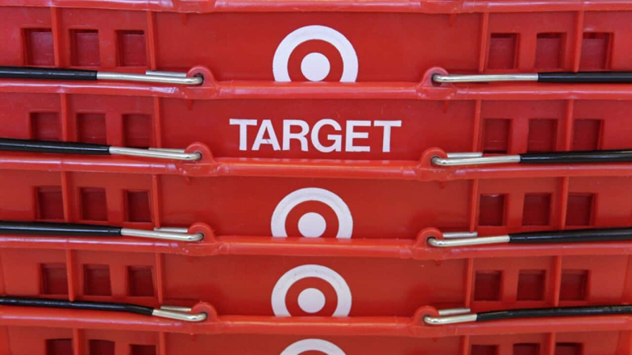 Shopping baskets at a Target store