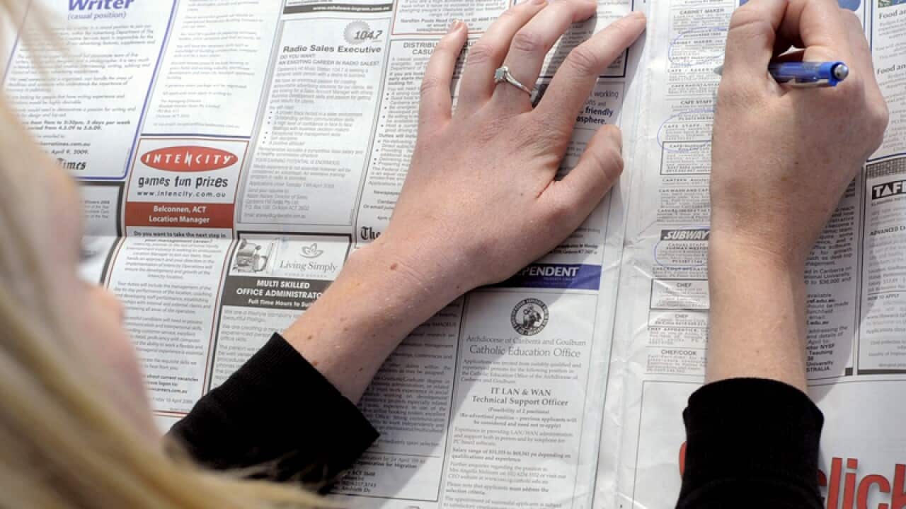 Employment advertising in a newspaper