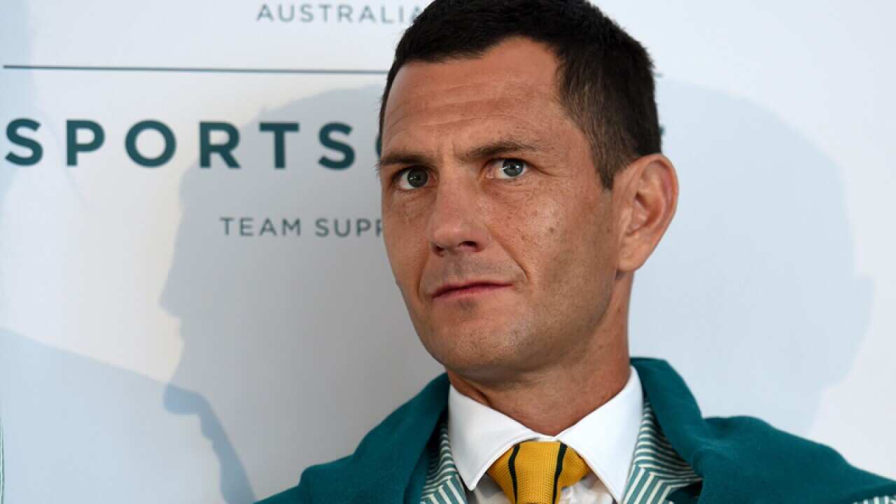 Jamie Dwyer at the Olympic uniform launch.