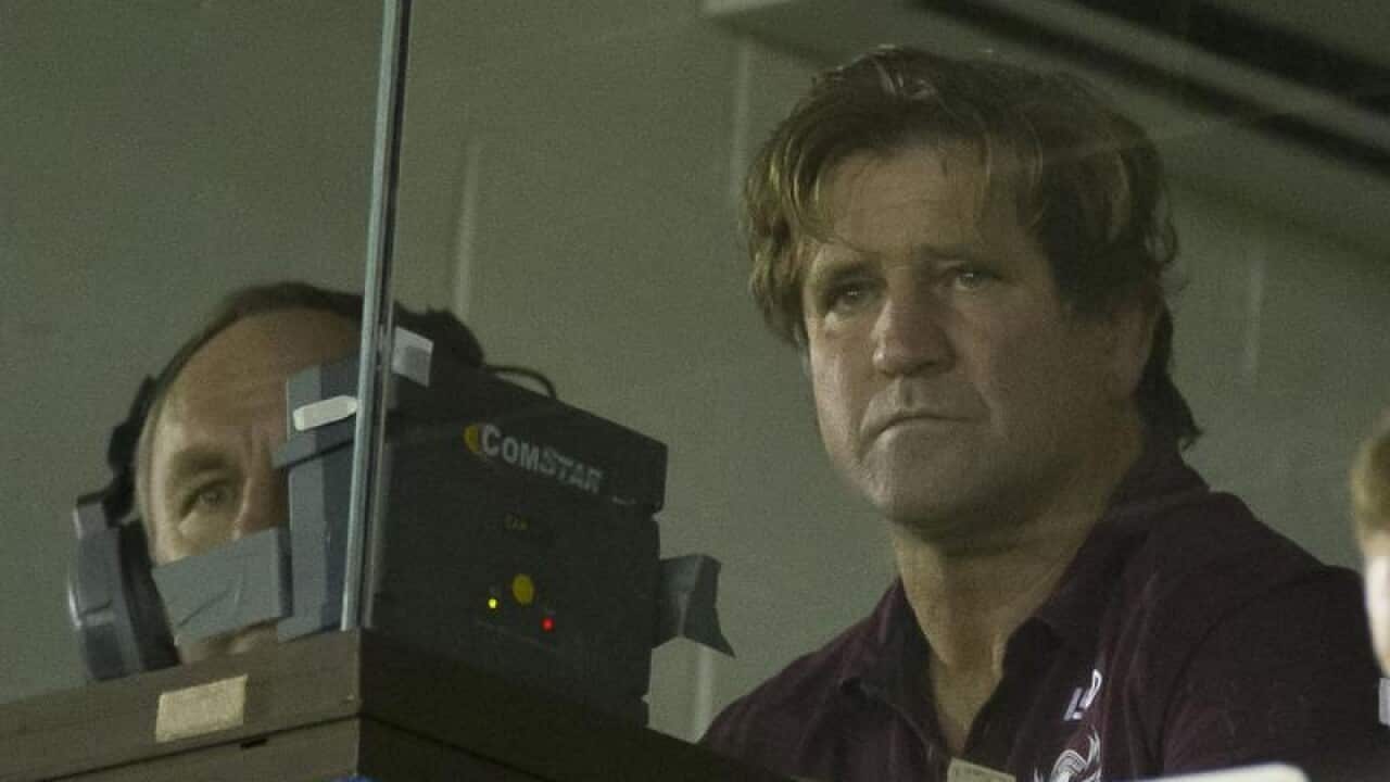 Des Hasler watches Manly play the Sharks