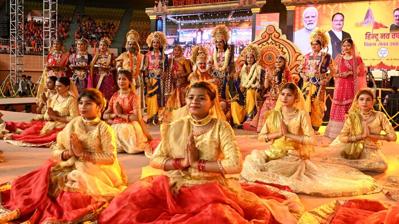 India: Delhi BJP Organizes 'Hindu Nav Varsh' Function At Indira Gandhi Indoor Stadium In Delhi