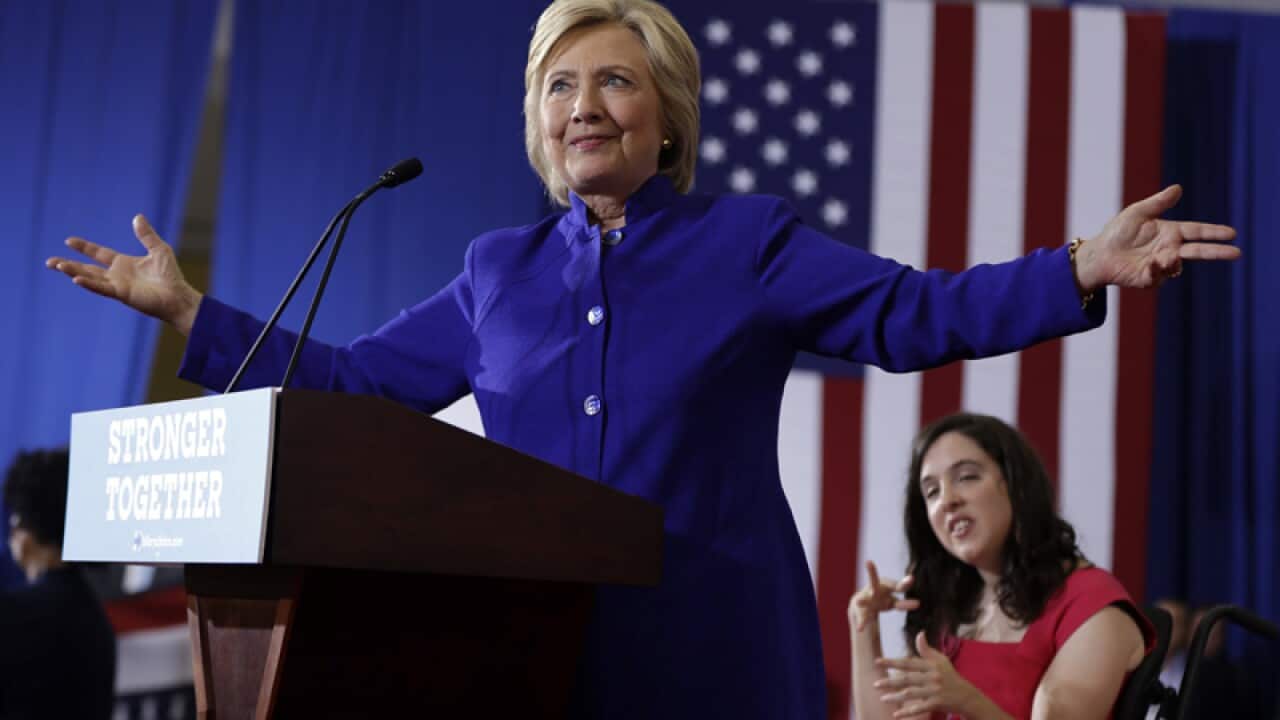 Democratic presidential candidate Hillary Clinton