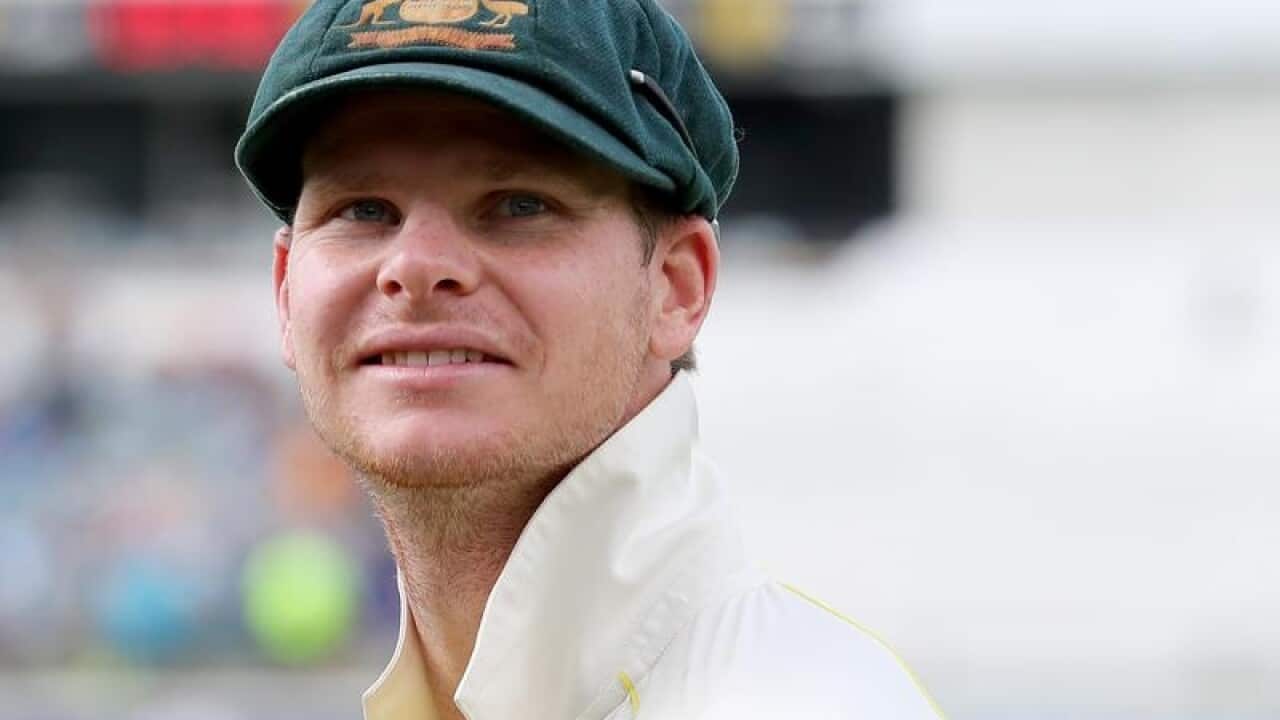 Steve Smith looks on after defeating England to claim the Ashes.