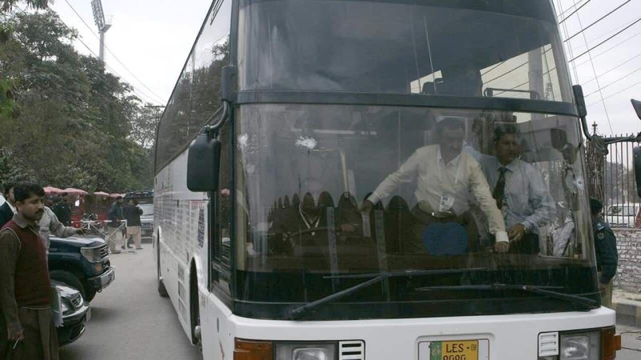 The bus, which was carrying the Sri Lankan cricketers