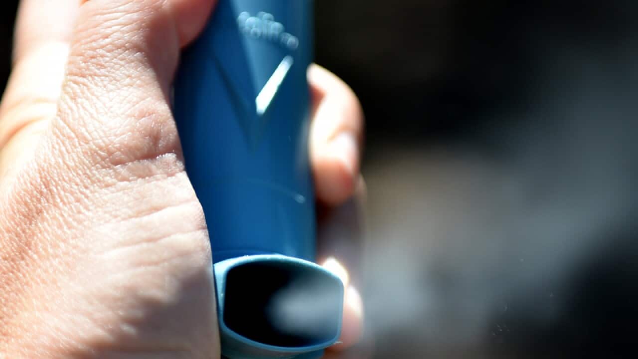 A stock image of a Ventolin inhaler