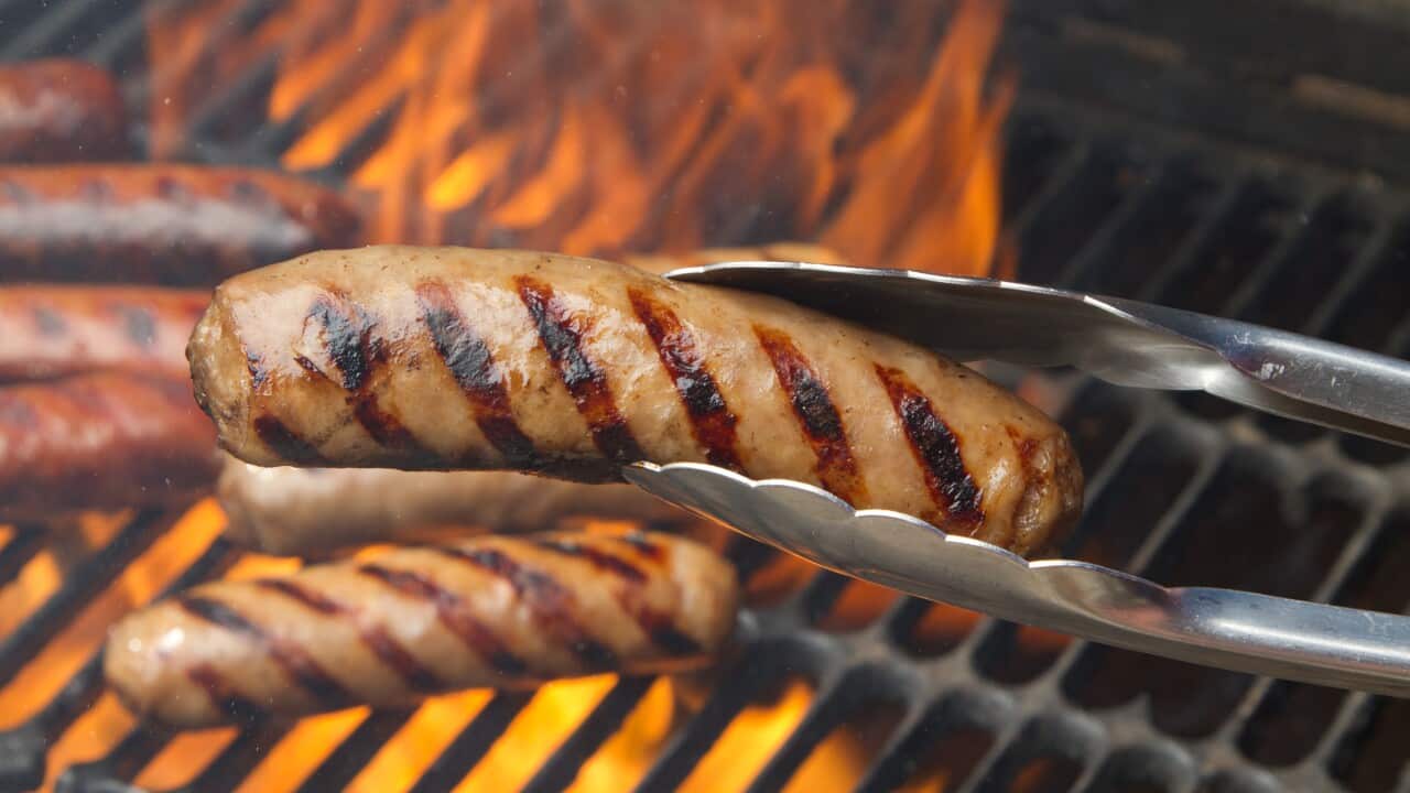 The classic Aussie favourite: a sausage sizzle.