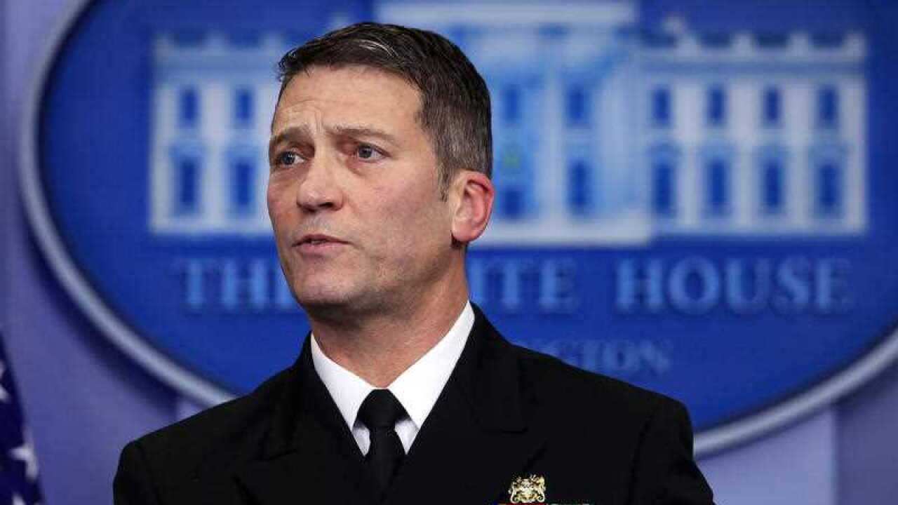 White House physician Dr. Ronny Jackson speaks to reporters during the daily press briefing in the Brady press briefing room at the White House, in Washington, Tuesday, Jan. 16, 2018.