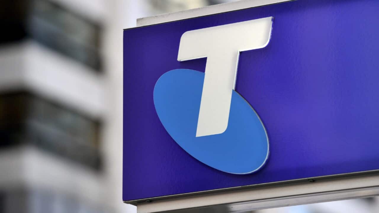 Signage at a Telstra store in Sydney