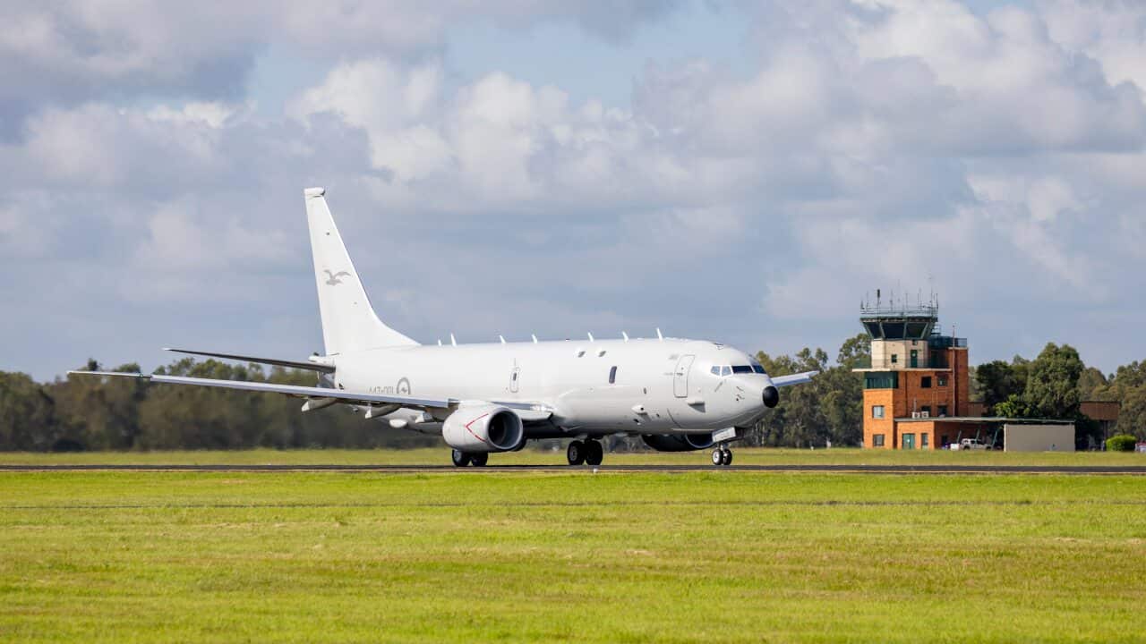 A Royal Australian Air Force P-8 Poseidon aircraft.