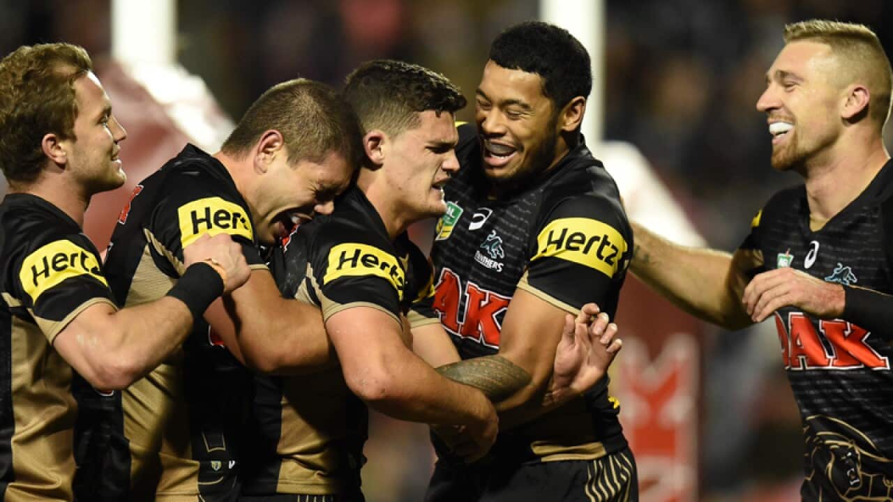 The Panthers celebrate