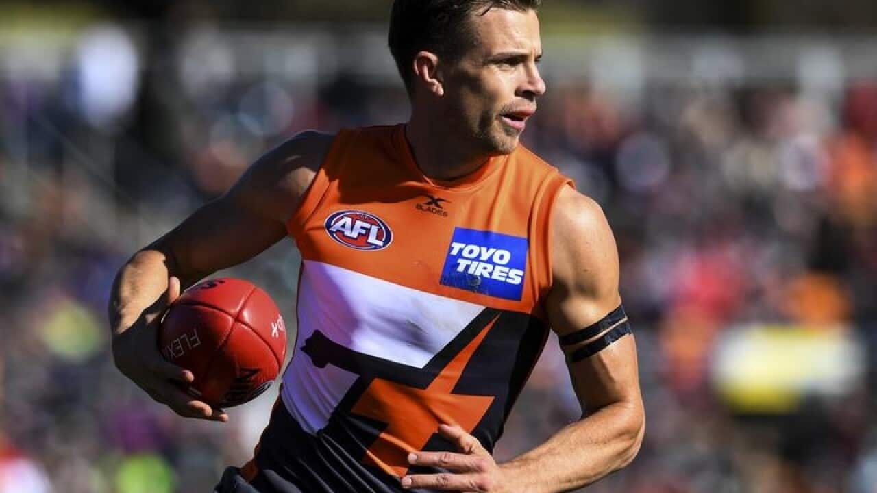 A file image of Brett Deledio of the Giants in action in Canberra.