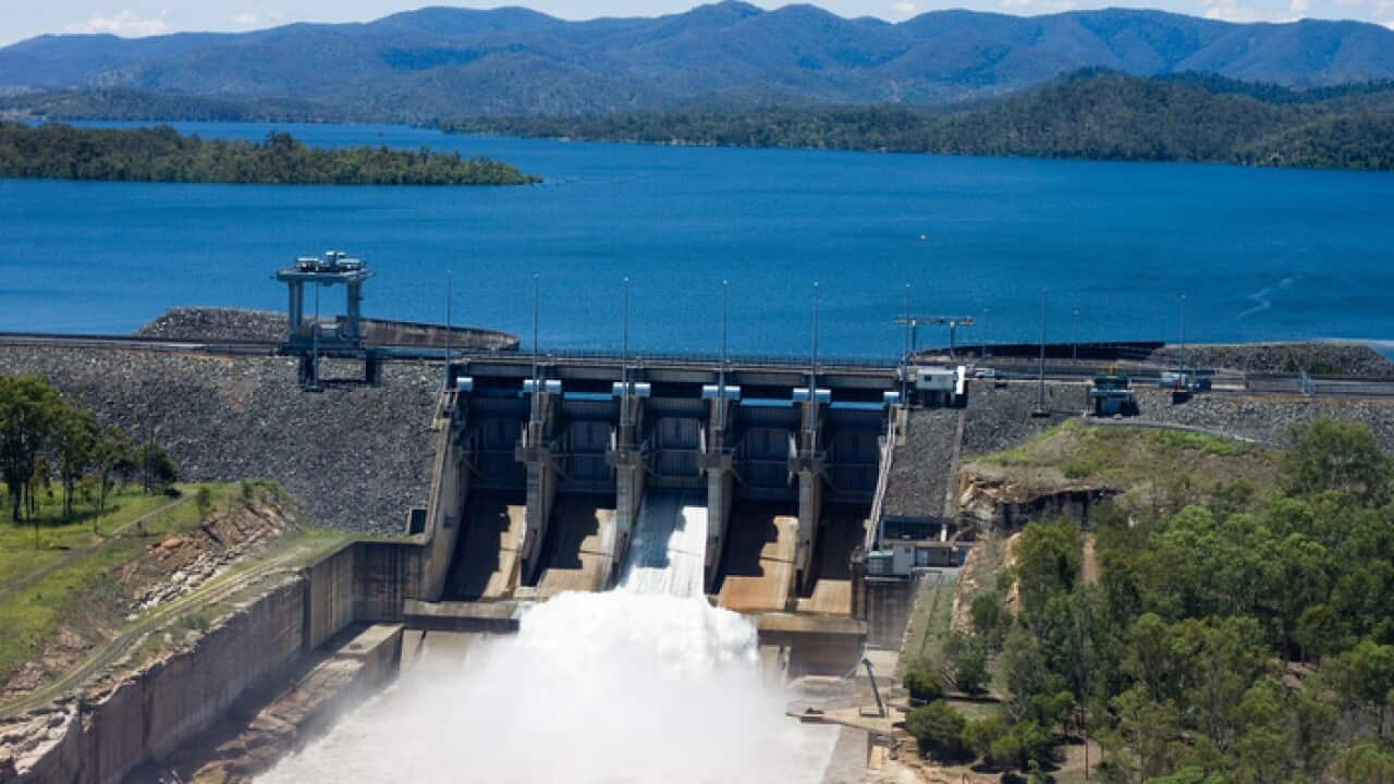 Wivenhoe Dam Releasing Water