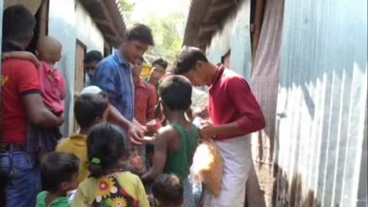 Rohingya refugees in a camp in Kolkatta, India
