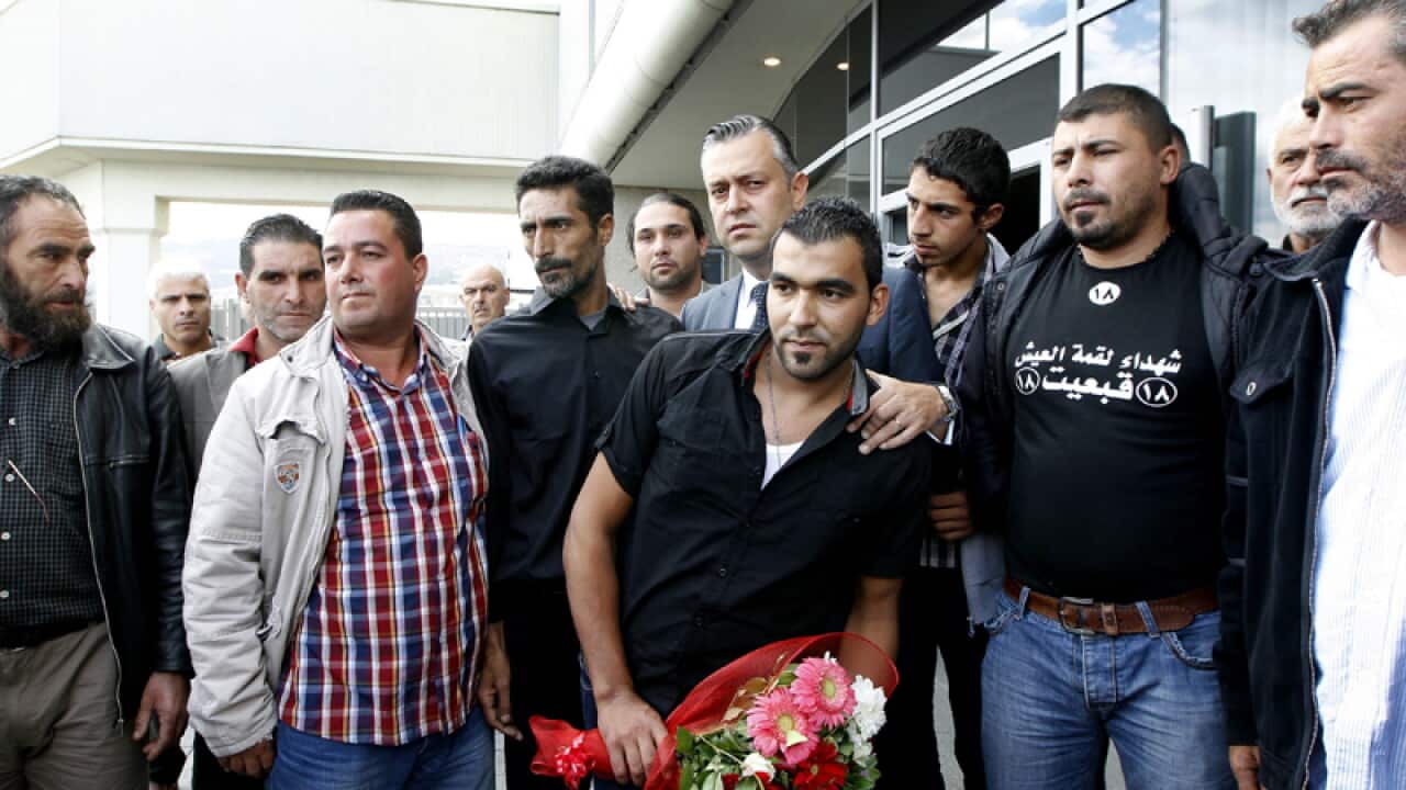 Lebanese survivors of a boat that sank off Indonesia
