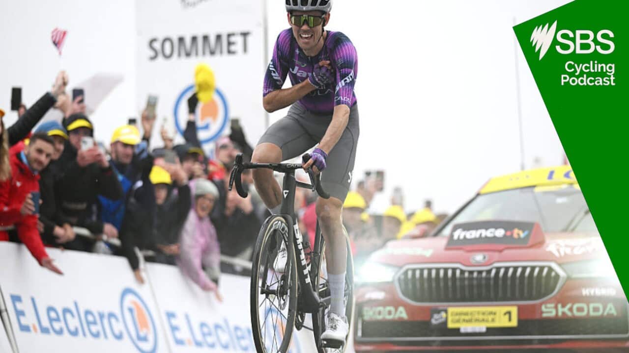 COURCHEVEL - COL DE LA LOZE, FRANCE - JULY 24: Ben O'Connor of Australia and Team Jayco AlUla celebrates at finish line as stage winner during the 112th Tour de France 2025, Stage 18 a 171.5km stage from Vif to Courchevel - Col de la Loze 2298m / #UCIWT / on July 24, 2025 in Courchevel - Col de la Loze, France. (Photo by Dario Belingheri/Getty Images)