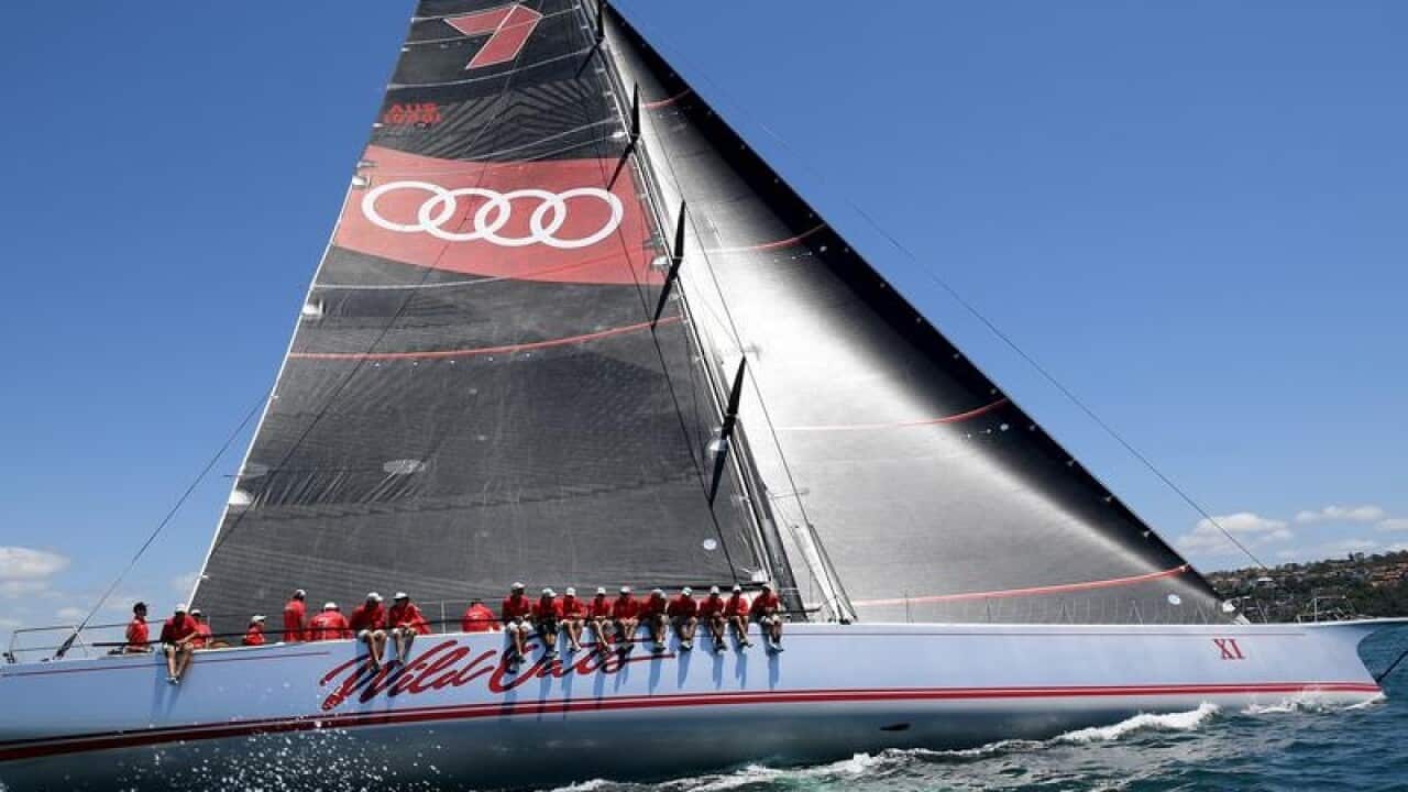 Wild Oats XI is seen during the CYCA SOLAS Big Boat Challenge.