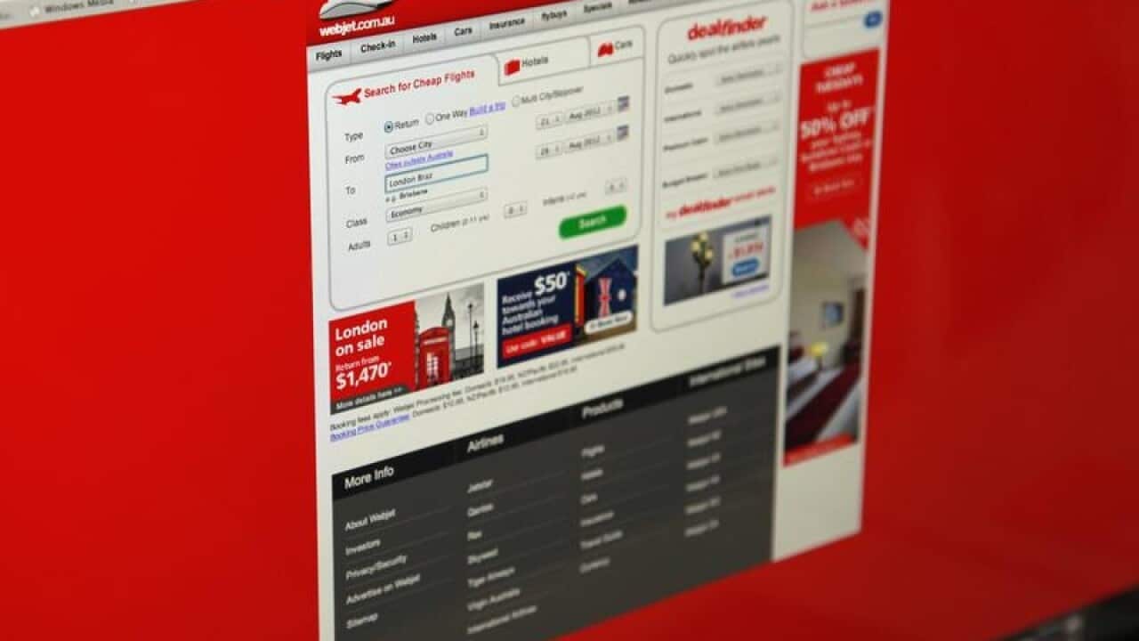 Webjet online travel site.