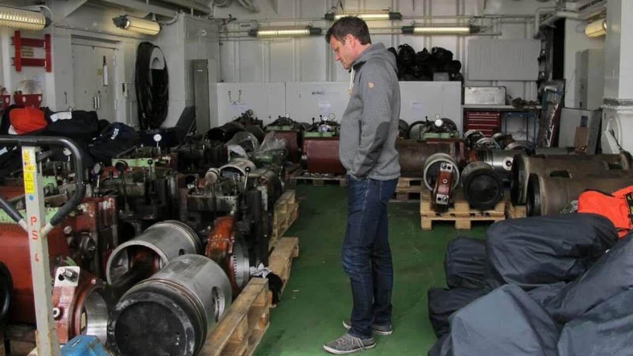 Equipment being prepared for scientific expedition to the Arctic