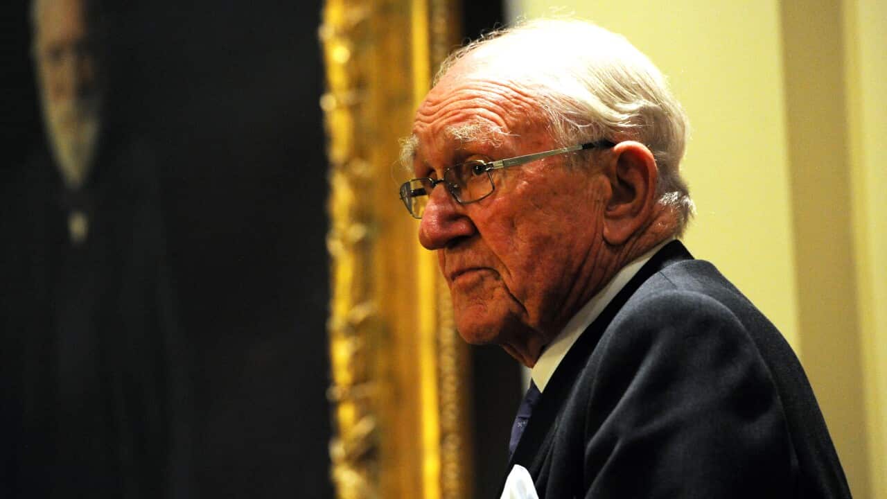 Former Prime Minister Malcolm Fraser launches the biography of The Rt Hon Sir Ninian Stephen