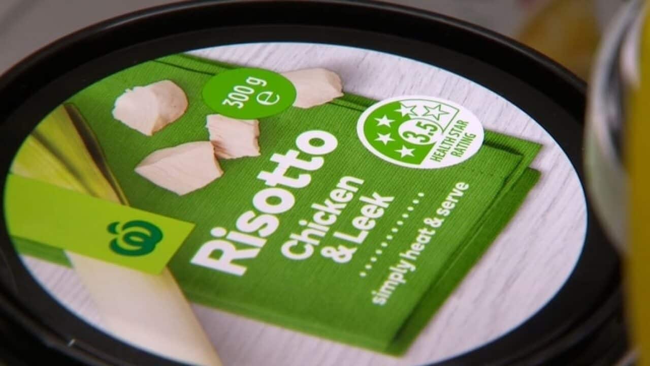 A food container showing a Health Star Rating