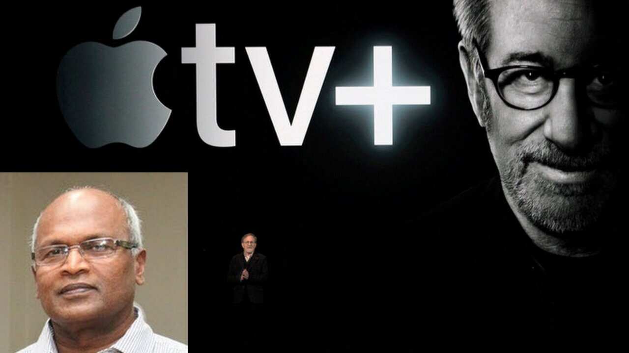 Film director Steven Spielberg attends the Apple TV+launch event in Cupertino, California