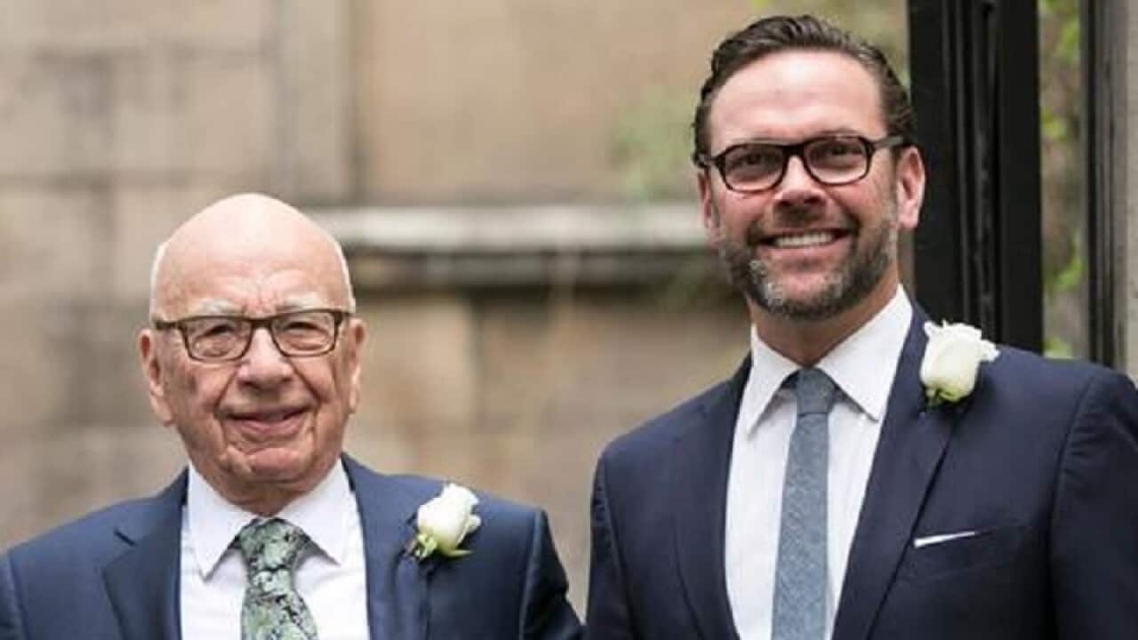 Rupert Murdoch and his son, James.