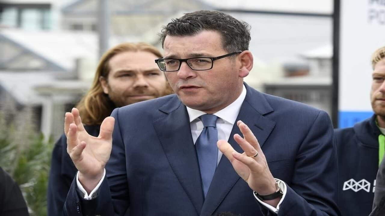 Victorian Premier Daniel Andrews speaks.
