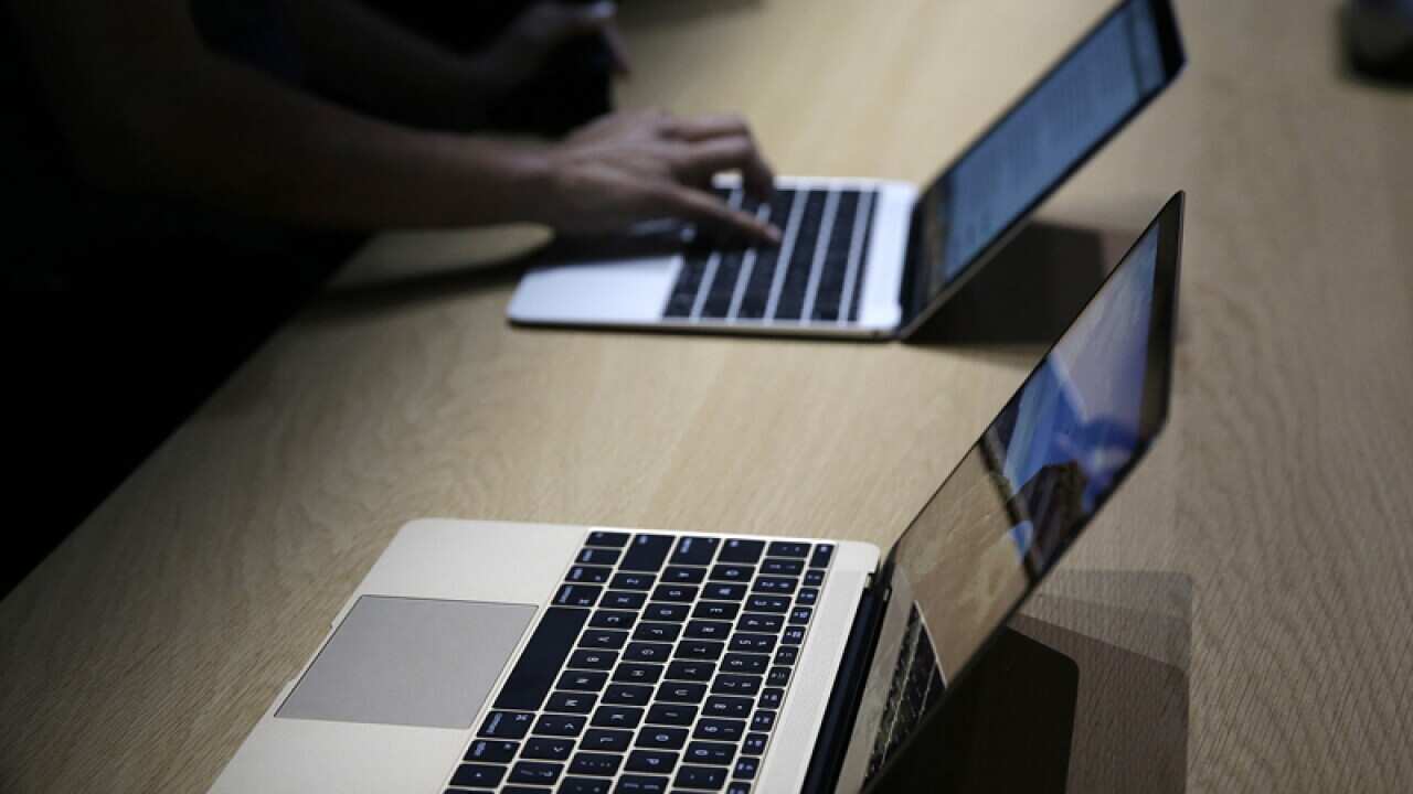 Apple MacBooks on display