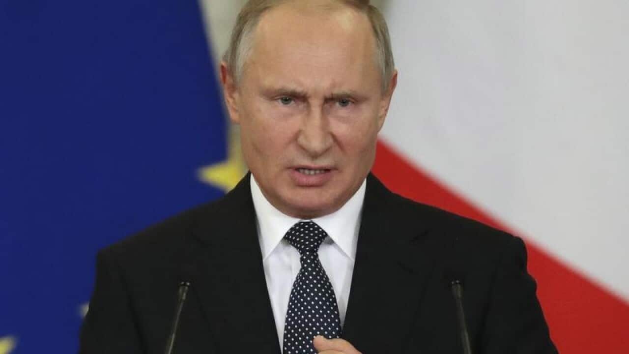 Vladimir Putin says a new arms race looms in Europe.