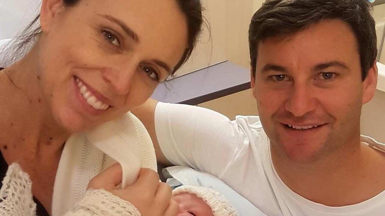 New Zealand Prime Minister Jacinda Ardern and her baby daughter
