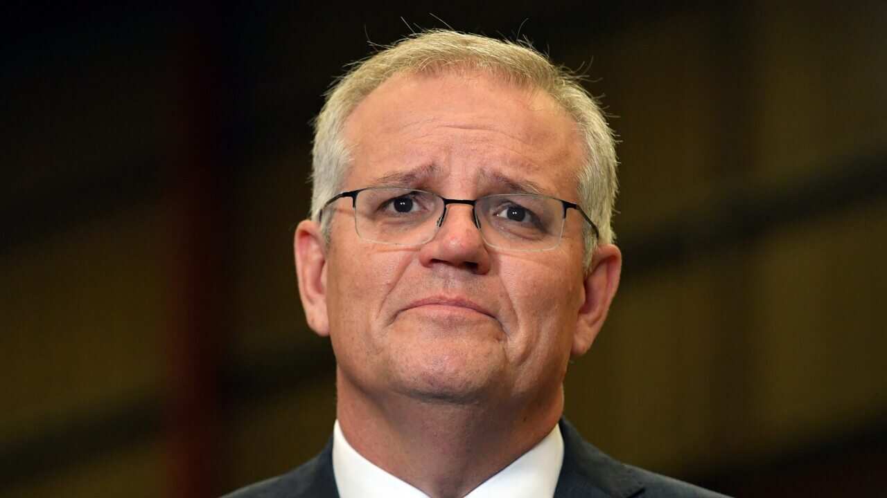Prime Minister Scott Morrison at a press conference.