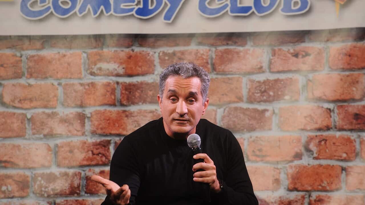 Comedian Bassem Youssef Performs At Stress Factory Comedy Club