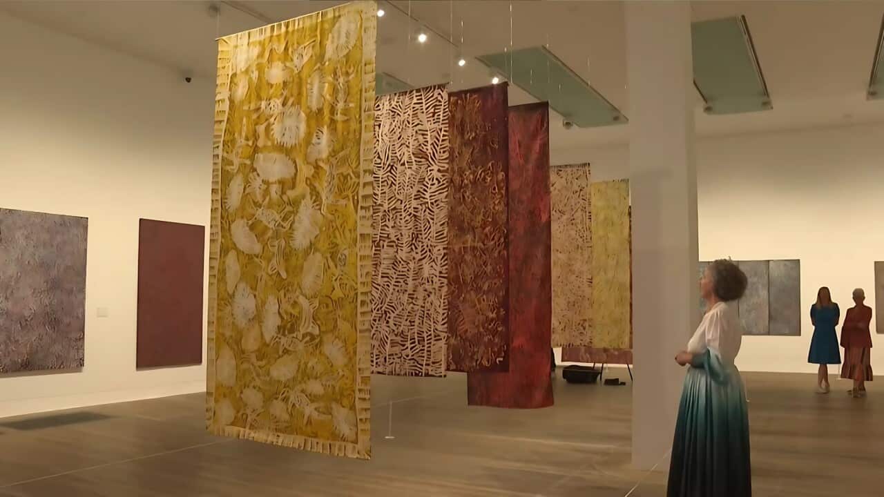 Emily Kam Kngwarray exhibition at the Tate Gallery in London (AP).