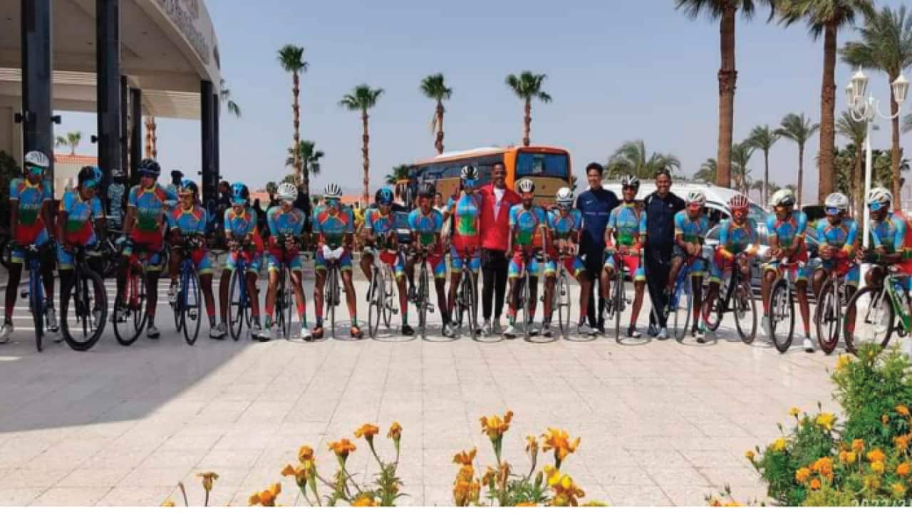 Eritrean cycling team in Egypt