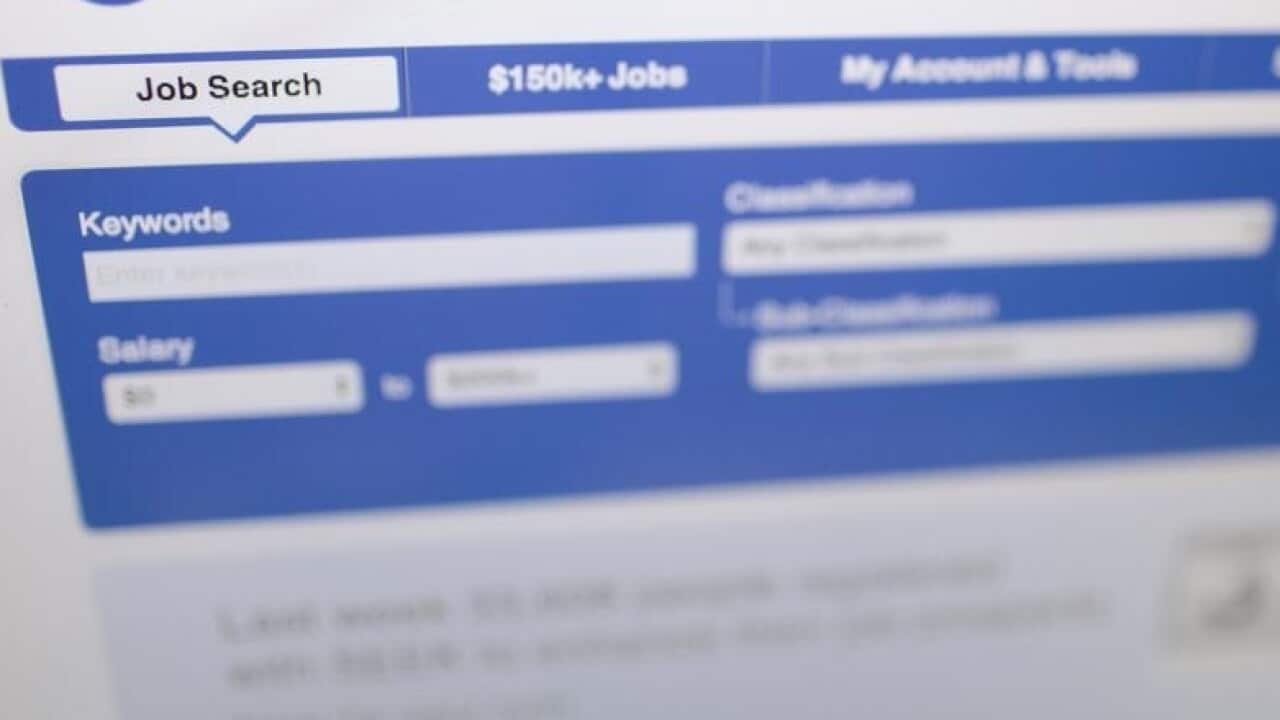 Online job search.