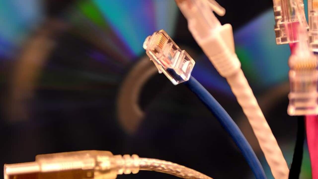 Stock image of computer cables