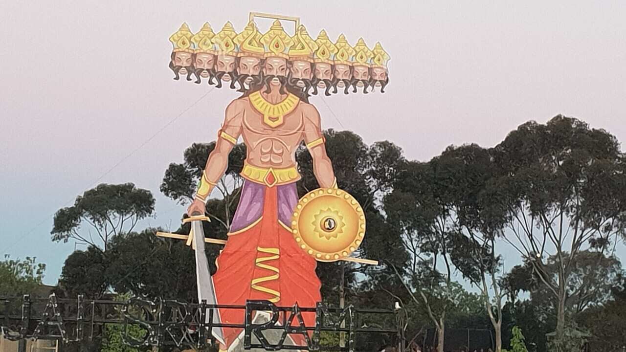 Raavan's effigy at Sri Durga Temple, Rockbank