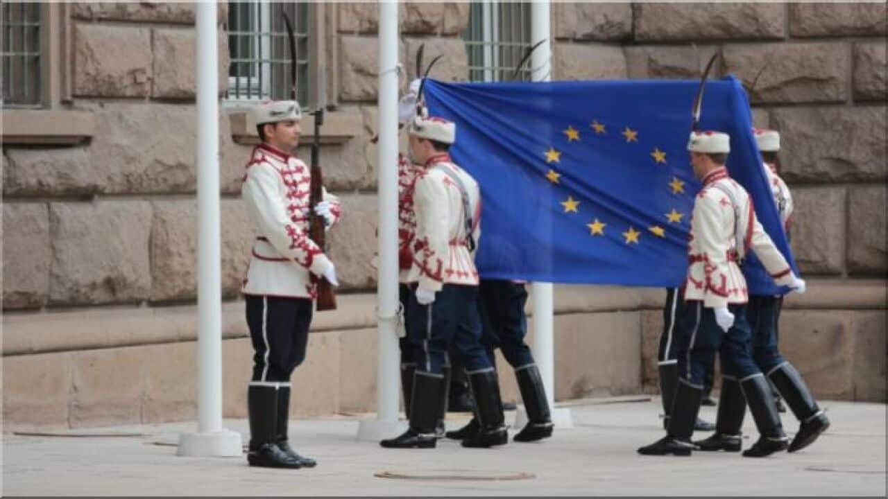 Издигане на знамето на ЕС пред президентството