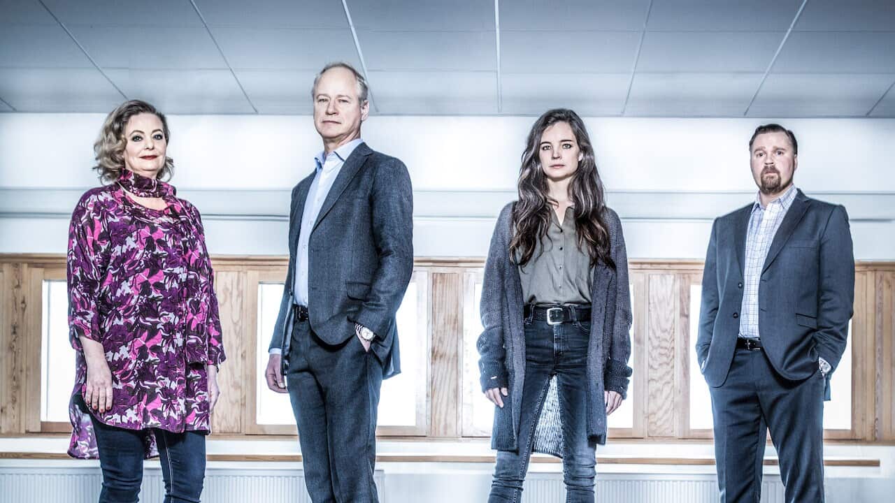 Swedish actors Ia Langhammer, Robert Gustafsson, Louise Peterhoff and Christopher Wagelin.jpeg