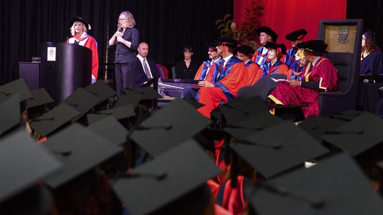 A graduation ceremony at La Trobe University in Melbourne