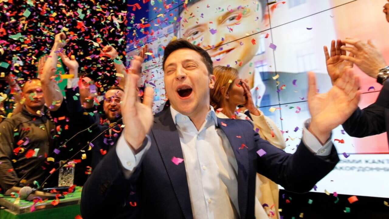 Ukrainian comedian and presidential candidate Volodymyr Zelensky