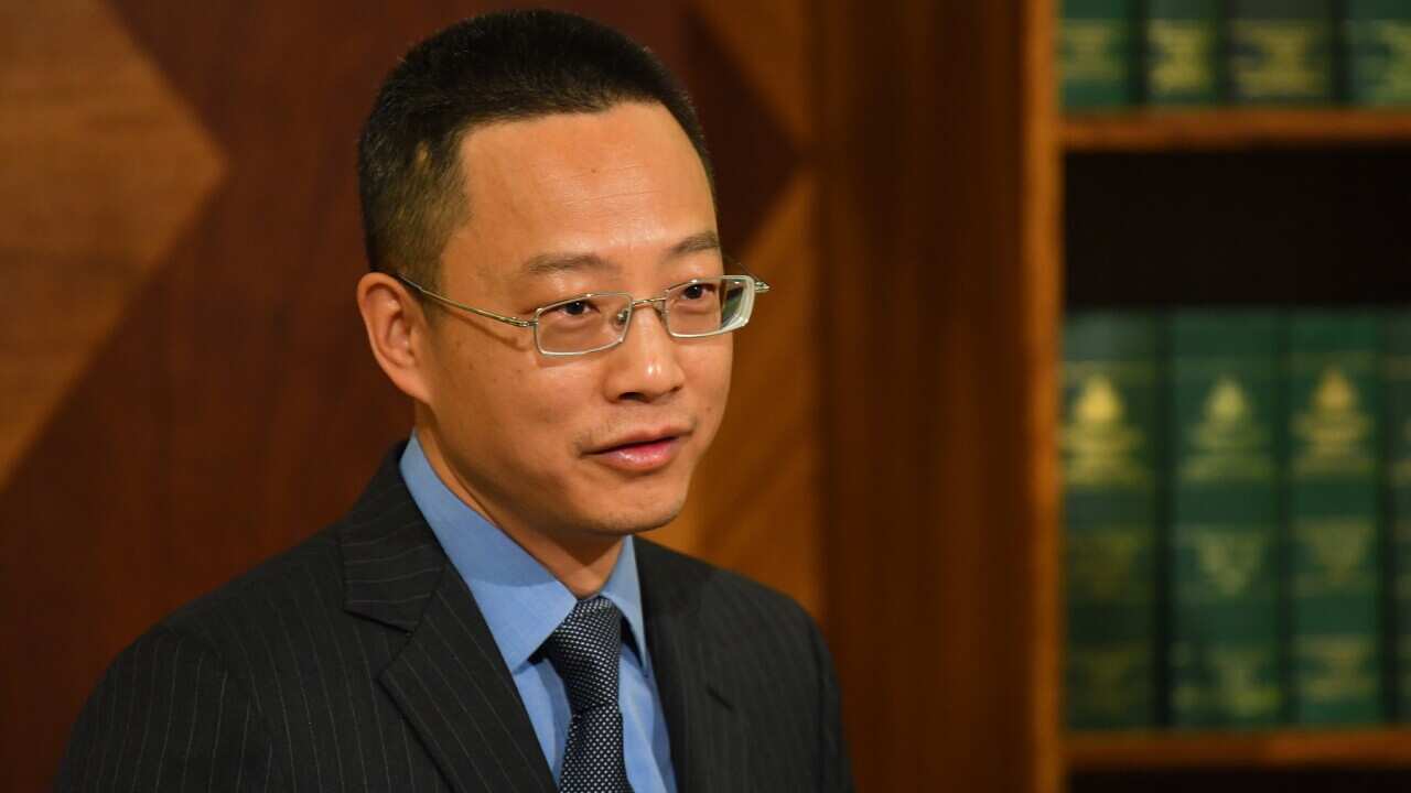 Victoria Consul-General of China Long Zhou at the Commonwealth Parliamentary Offices in Melbourne, April 29, 2020.