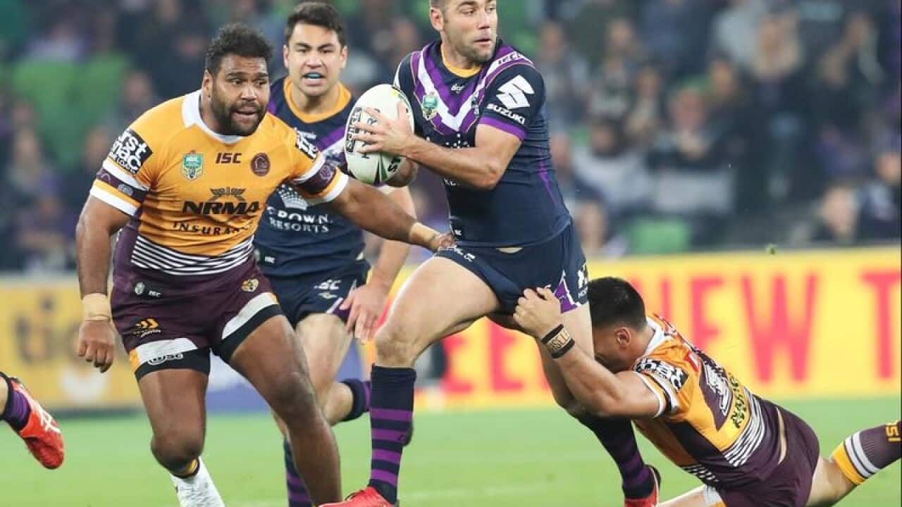 Cameron Smith in action for the Storm