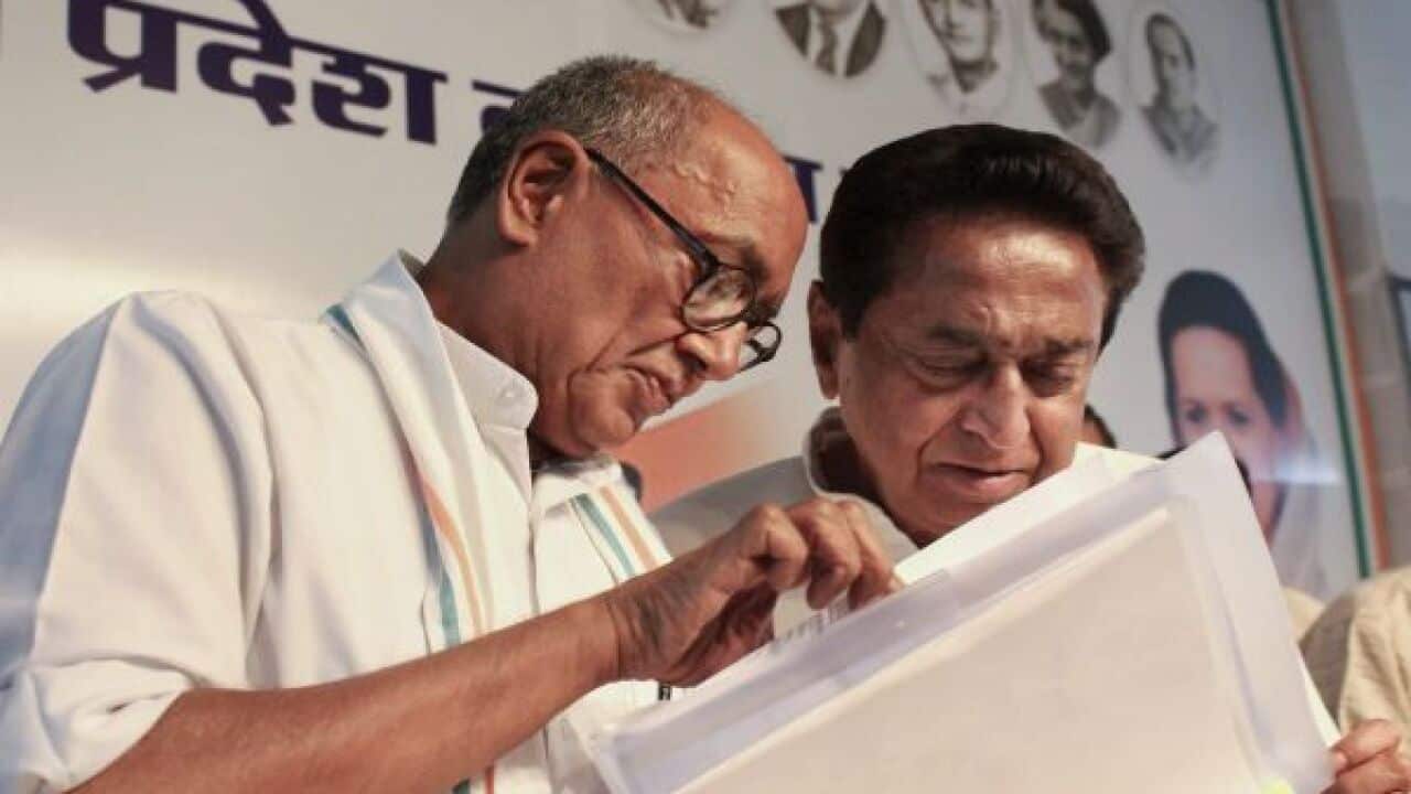 MP Chief Minister Kamal Nath with Digvijaya Singh